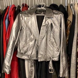 Silver leather jacket